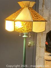 MaxSold Auction: Vintage 70s Tiffany-Style Stained Glass Floor Lamp on Wood Base - 55.5" Tall - Toronto (Ontario, Canada) SELLER MANAGED Downsizing Online Auction - O'connor Drive (CONDO)
