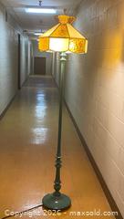 MaxSold Auction: Vintage 70s Tiffany-Style Stained Glass Floor Lamp on Wood Base - 55.5" Tall - Toronto (Ontario, Canada) SELLER MANAGED Downsizing Online Auction - O'connor Drive (CONDO)