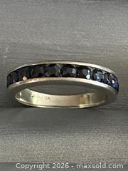 MaxSold Auction: Vintage Dana 10K White Gold Channel-Set Eternity Ring with Black Stones - Toronto (Ontario, Canada) SELLER MANAGED Downsizing Online Auction - O'connor Drive (CONDO)