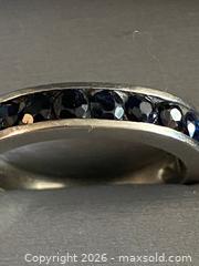 MaxSold Auction: Vintage Dana 10K White Gold Channel-Set Eternity Ring with Black Stones - Toronto (Ontario, Canada) SELLER MANAGED Downsizing Online Auction - O'connor Drive (CONDO)