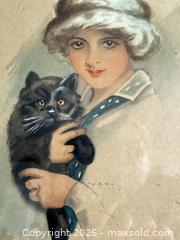 MaxSold Auction: Oval Framed Woman Portrait with Cat Print - Toronto (Ontario, Canada) SELLER MANAGED Downsizing Online Auction -  Weston Road (CONDO)
