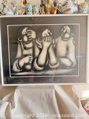 MaxSold Auction: Signed Framed Black & White Figurative Lithograph - Toronto (Ontario, Canada) SELLER MANAGED Downsizing Online Auction -  Weston Road (CONDO)