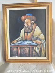 MaxSold Auction: Signed Oil Painting of Jewish Man Reading, Framed, 18" x 22" - Toronto (Ontario, Canada) SELLER MANAGED Downsizing Online Auction -  Weston Road (CONDO)