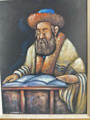 MaxSold Auction: Signed Oil Painting of Jewish Man Reading, Framed, 18" x 22" - Toronto (Ontario, Canada) SELLER MANAGED Downsizing Online Auction -  Weston Road (CONDO)
