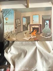 MaxSold Auction: Surrealist Figurative Landscape Poster 1975, Between the Holes of Memory by Swiss Artist - Toronto (Ontario, Canada) SELLER MANAGED Downsizing Online Auction -  Weston Road (CONDO)