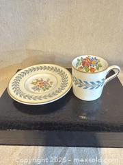 MaxSold Auction: Wedgwood Bone China Teacup & Saucer, Floral with Blue Laurel Band - Toronto (Ontario, Canada) SELLER MANAGED Downsizing Online Auction -  Weston Road (CONDO)
