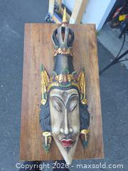 MaxSold Auction: Balinese Wood Wall Mask with Hanging Hardware - San Rafael (California, USA) PARTNER MANAGED Reseller Online Auction - Du Bois