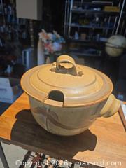 MaxSold Auction: Handmade Stoneware Lidded Casserole with Ladle Notch - San Rafael (California, USA) PARTNER MANAGED Reseller Online Auction - Du Bois
