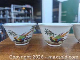 MaxSold Auction: Japanese Porcelain Tea Cup Set of 4 with Bird Motif - San Rafael (California, USA) PARTNER MANAGED Reseller Online Auction - Du Bois