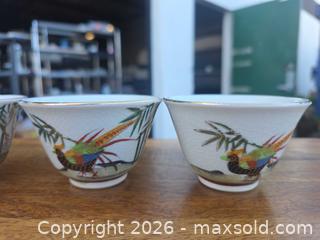 MaxSold Auction: Japanese Porcelain Tea Cup Set of 4 with Bird Motif - San Rafael (California, USA) PARTNER MANAGED Reseller Online Auction - Du Bois