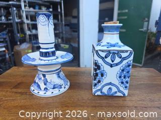 MaxSold Auction: Pair of Delft-Style Blue & White Porcelain Pieces - San Rafael (California, USA) PARTNER MANAGED Reseller Online Auction - Du Bois