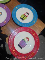 MaxSold Auction: World Market Matryoshka Floral Border Dinner Plates, Set of 4 - San Rafael (California, USA) PARTNER MANAGED Reseller Online Auction - Du Bois