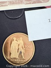 MaxSold Auction: 1976 Montreal Olympics 22K Gold $100 Proof Coin - Royal Canadian Mint A - Ottawa (Ontario, Canada) PARTNER MANAGED Downsizing Online Auction -  Kimmins Court
