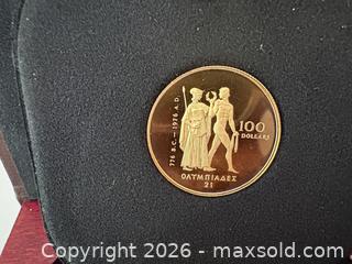 MaxSold Auction: Greece 100 Dollar Gold Olympic Commemorative Coin A - Ottawa (Ontario, Canada) PARTNER MANAGED Downsizing Online Auction -  Kimmins Court