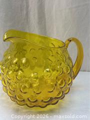 MaxSold Auction: VTG Amber Blenko Vineyard Cadmium Glow Bubble Handle Pitcher Blown Glass - Campbell (California, USA) SELLER MANAGED Downsizing Online Auction - Dell Avenue