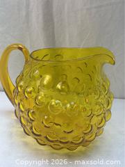 MaxSold Auction: VTG Amber Blenko Vineyard Cadmium Glow Bubble Handle Pitcher Blown Glass - Campbell (California, USA) SELLER MANAGED Downsizing Online Auction - Dell Avenue