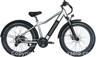 MaxSold Auction: SHOK Atomik - Quicksilver (50% Matte), Fat Tire Mountain Ebike 48V, 500W, 10.4Ah, 500Wh, SKE9200QSV, **NEW, IN-BOX** - Cambridge (Ontario, Canada) PARTNER MANAGED Commercial Liquidation Online Auction - Pinebush Road