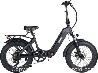 MaxSold Auction: SHOK Quasar - Black, Folding Fat Tire Step Through Ebike, 48V, 500W, 10.4Ah, 500Wh, SKE9500BK, **NEW** - Cambridge (Ontario, Canada) PARTNER MANAGED Commercial Liquidation Online Auction - Pinebush Road