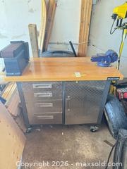 MaxSold Auction: Mastercraft Rolling Tool Cabinet Workbench with Butcher Block Top - Woodstock (Ontario, Canada) SELLER MANAGED Estate Sale Online Auction -  Fifth Avenue