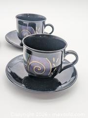 MaxSold Auction: Arcoroc France Black Mug & Saucer Set - Set of 4 - Cobourg (Ontario, Canada) SELLER MANAGED Downsizing Online Auction - Division Street