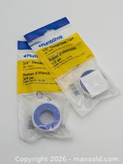 MaxSold Auction: NEW Plumbers Thread Seal Tape - 1/2" and 3/4" Spools - Cobourg (Ontario, Canada) SELLER MANAGED Downsizing Online Auction - Division Street