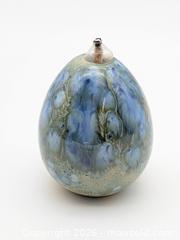 MaxSold Auction: Signed Hand-Crafted Blue and Green Drip-Glaze Ceramic Oil Lamp / Burner - Cobourg (Ontario, Canada) SELLER MANAGED Downsizing Online Auction - Division Street