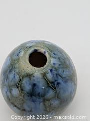 MaxSold Auction: Signed Hand-Crafted Blue and Green Drip-Glaze Ceramic Oil Lamp / Burner - Cobourg (Ontario, Canada) SELLER MANAGED Downsizing Online Auction - Division Street