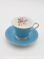 MaxSold Auction: Vintage Aynsley Fine Bone China Teacup & Saucer Set - Solid Blue - Cobourg (Ontario, Canada) SELLER MANAGED Downsizing Online Auction - Division Street
