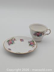 MaxSold Auction: Vintage Colclough Fine Bone China Teacup & Saucer Set - Pink and Blue Flowers - Cobourg (Ontario, Canada) SELLER MANAGED Downsizing Online Auction - Division Street