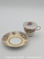 MaxSold Auction: Vintage Colclough Fine Bone China Teacup & Saucer Set - Yellow and Blue Flowers - Cobourg (Ontario, Canada) SELLER MANAGED Downsizing Online Auction - Division Street