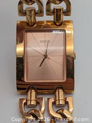 MaxSold Auction: Vintage Guess Gold-Tone Chain Strap Analog Watch - Cobourg (Ontario, Canada) SELLER MANAGED Downsizing Online Auction - Division Street