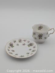MaxSold Auction: Vintage Queen's "Violet" Countryside Series Fine Bone China Teacup & Saucer Set - Cobourg (Ontario, Canada) SELLER MANAGED Downsizing Online Auction - Division Street