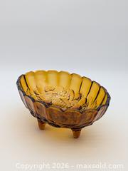 MaxSold Auction: Vintage Retro Amber Glass Footed Oval Fruit / Centerpiece Bowl - Cobourg (Ontario, Canada) SELLER MANAGED Downsizing Online Auction - Division Street