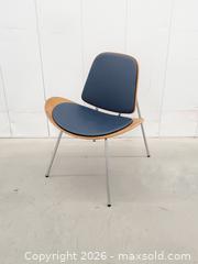 MaxSold Auction: Vintage MCM Upholstered Bentwood Dining Chair - Blue Leather - Toronto (Ontario, Canada) PARTNER MANAGED Downsizing Online Auction - Esandar Drive (STORAGE)