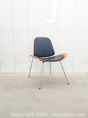 MaxSold Auction: Vintage MCM Upholstered Bentwood Dining Chair - Blue Leather - Toronto (Ontario, Canada) PARTNER MANAGED Downsizing Online Auction - Esandar Drive (STORAGE)