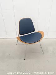 MaxSold Auction: Vintage MCM Upholstered Bentwood Dining Chair - Blue Leather - Toronto (Ontario, Canada) PARTNER MANAGED Downsizing Online Auction - Esandar Drive (STORAGE)
