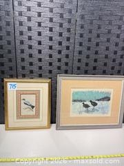 MaxSold Auction: 1 Framed Hand-Colored Copperplate Engraving of Bird — & 1 print of Birds B. Gerstner - Warwick (Rhode Island, USA) SELLER MANAGED Reseller Online Auction - Warwick Avenue