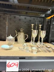 MaxSold Auction: Empire Pewter  & Silver-Plate Mixed Tableware - Warwick (Rhode Island, USA) SELLER MANAGED Reseller Online Auction - Warwick Avenue