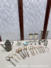 MaxSold Auction: Empire Pewter  & Silver-Plate Mixed Tableware - Warwick (Rhode Island, USA) SELLER MANAGED Reseller Online Auction - Warwick Avenue