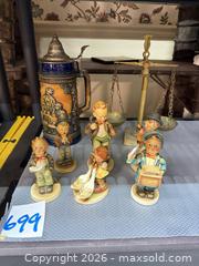 MaxSold Auction: Goebel Hummel Figurine Set, German Beer Stein & Brass Scale - Warwick (Rhode Island, USA) SELLER MANAGED Reseller Online Auction - Warwick Avenue