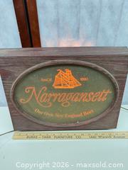 MaxSold Auction: Narragansett Vintage Lighted Sign, Medium 15” wide - Warwick (Rhode Island, USA) SELLER MANAGED Reseller Online Auction - Warwick Avenue