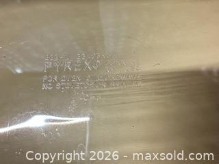 MaxSold Auction: Pyrex 9x13 Amber Baking Dish with 2 Large Yellow Stoneware Bowls - Warwick (Rhode Island, USA) SELLER MANAGED Reseller Online Auction - Warwick Avenue