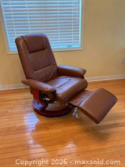MaxSold Auction: Brown Faux Leather Recliner Glider with Swivel & Footrest - Strathroy-Caradoc (Ontario, Canada) SELLER MANAGED Estate Sale Online Auction - Scott Street E
