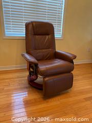 MaxSold Auction: Brown Faux Leather Recliner Glider with Swivel & Footrest - Strathroy-Caradoc (Ontario, Canada) SELLER MANAGED Estate Sale Online Auction - Scott Street E