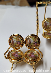 MaxSold Auction:  Limoges France Miniature Porcelain Gilt Metal Furniture & Swing Set - Newmarket (Ontario, Canada) SELLER MANAGED Downsizing Online Auction - Amberlee Court