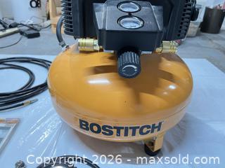 MaxSold Auction: Bostitch 6 gal 150 PSI Air Compressor with Accessories - Woodstock (Ontario, Canada) SELLER MANAGED Moving Online Auction - Mary Street