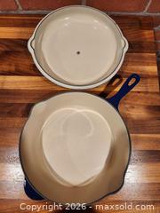 MaxSold Auction: Le Creuset Covered Skillet / Braiser 26 cm — Blue - Woodstock (Ontario, Canada) SELLER MANAGED Moving Online Auction - Mary Street