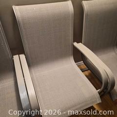 MaxSold Auction: Set of 4 Gray Aluminum Outdoor Patio Chairs - Hamilton (Ontario, Canada) SELLER MANAGED Moving Online Auction - Oneida Boulevard