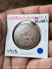 MaxSold Auction: 1913 United Kingdom One Penny, George V, Bronze/Copper - South Frontenac (Ontario, Canada) SELLER MANAGED Downsizing Online Auction - Battersea Road