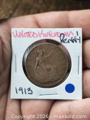 MaxSold Auction: 1913 United Kingdom One Penny, George V, Bronze/Copper - South Frontenac (Ontario, Canada) SELLER MANAGED Downsizing Online Auction - Battersea Road